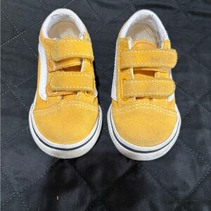 Vans Kids Yellow Velcro Canvas & Suede Sneakers